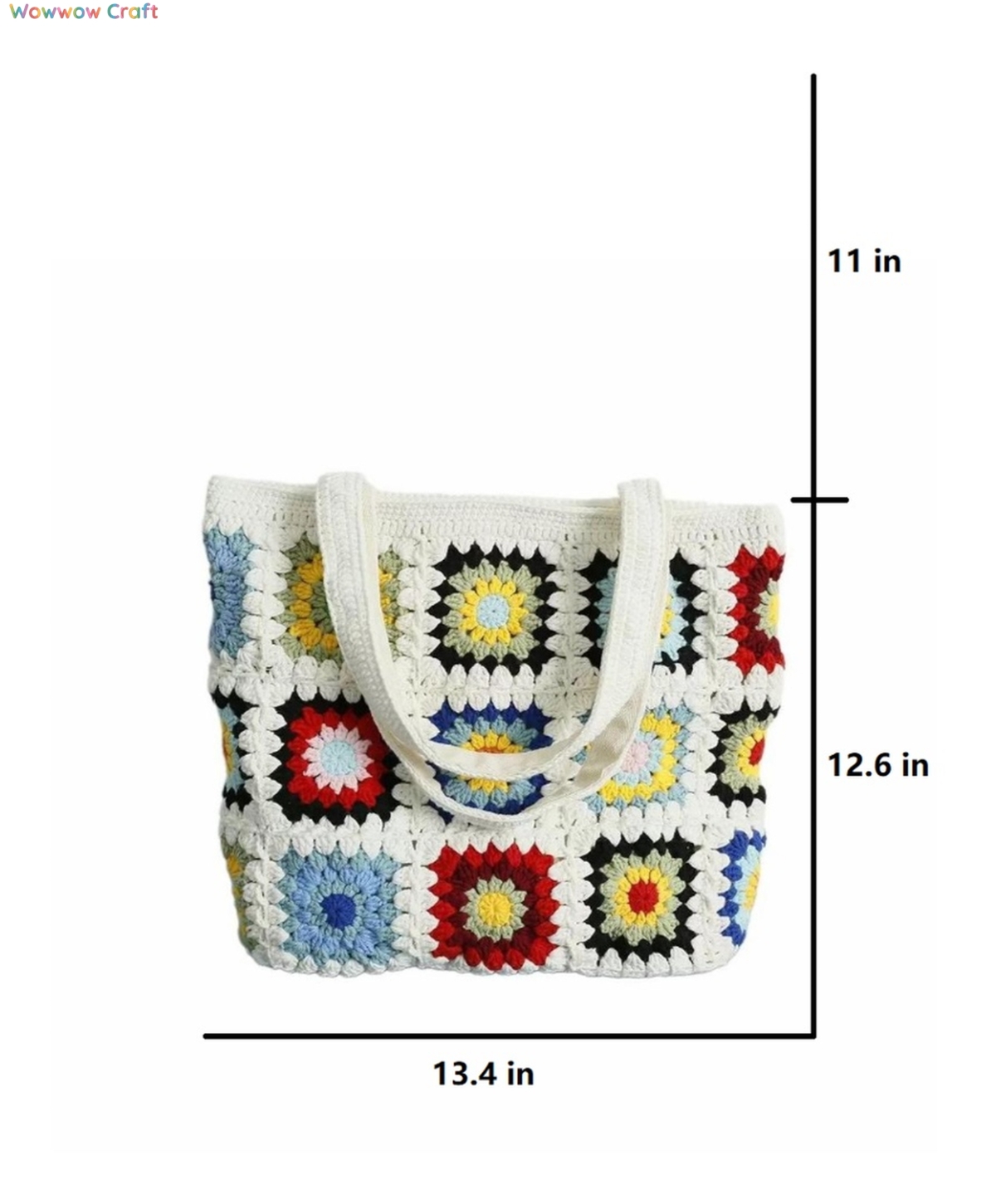 Shoulder Bags,Totes,Handmade Crochet Bags,White Mocha Color Granny Square Tote crocheted with Snow Fairy Yarn - Beautiful Hand-Crocheted Shoulder Bag